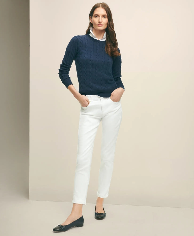 Women Stretch Cotton Jeans - Brooks Brothers On sale