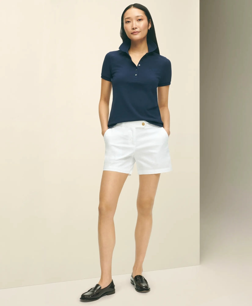 Women Stretch Cotton Twill Shorts - Brooks Brothers US