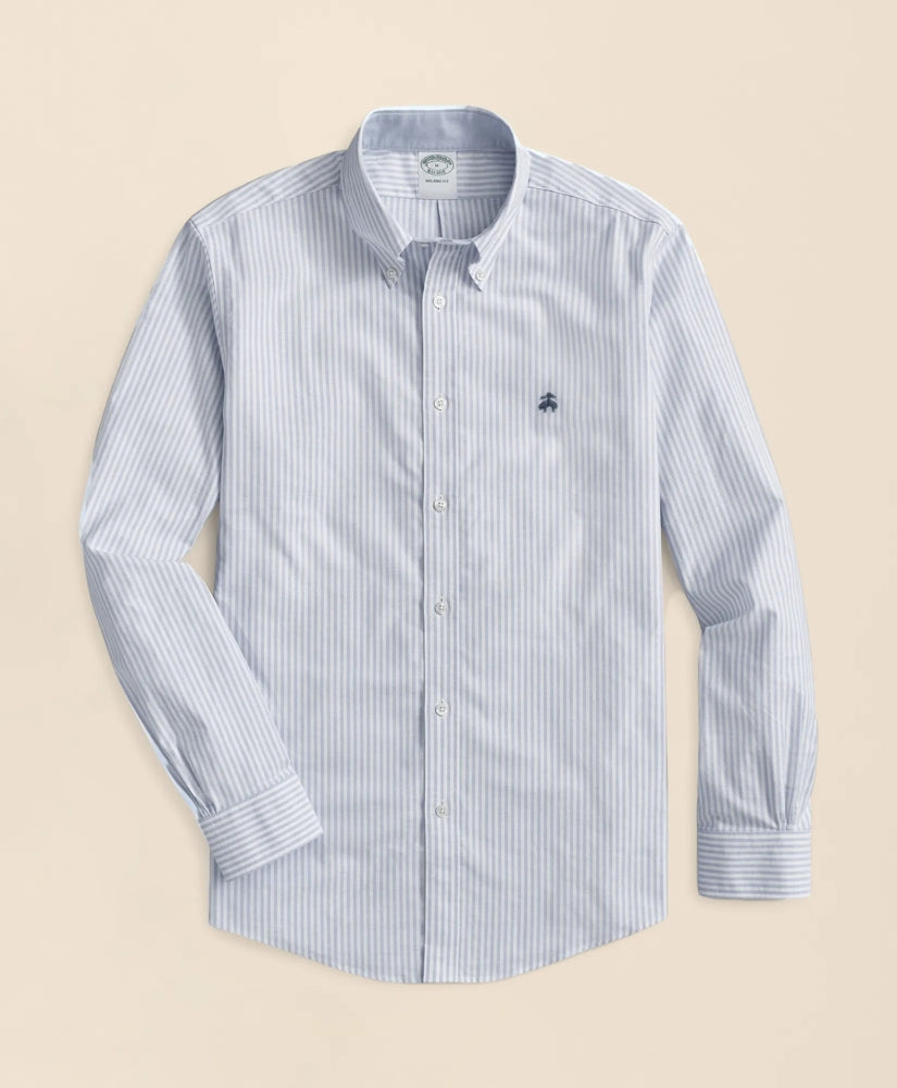 Men Stretch Non-Iron Oxford Button-Down Collar, Bengal Stripe Sport Shirt - Brooks Brothers