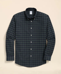 Sale Stretch Non-Iron Oxford Button-Down Collar, Black Watch Shirt - Brooks Brothers US