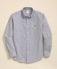Sale Stretch Non-Iron Oxford Button-Down Collar, Multi-Check Shirt - Brooks Brothers