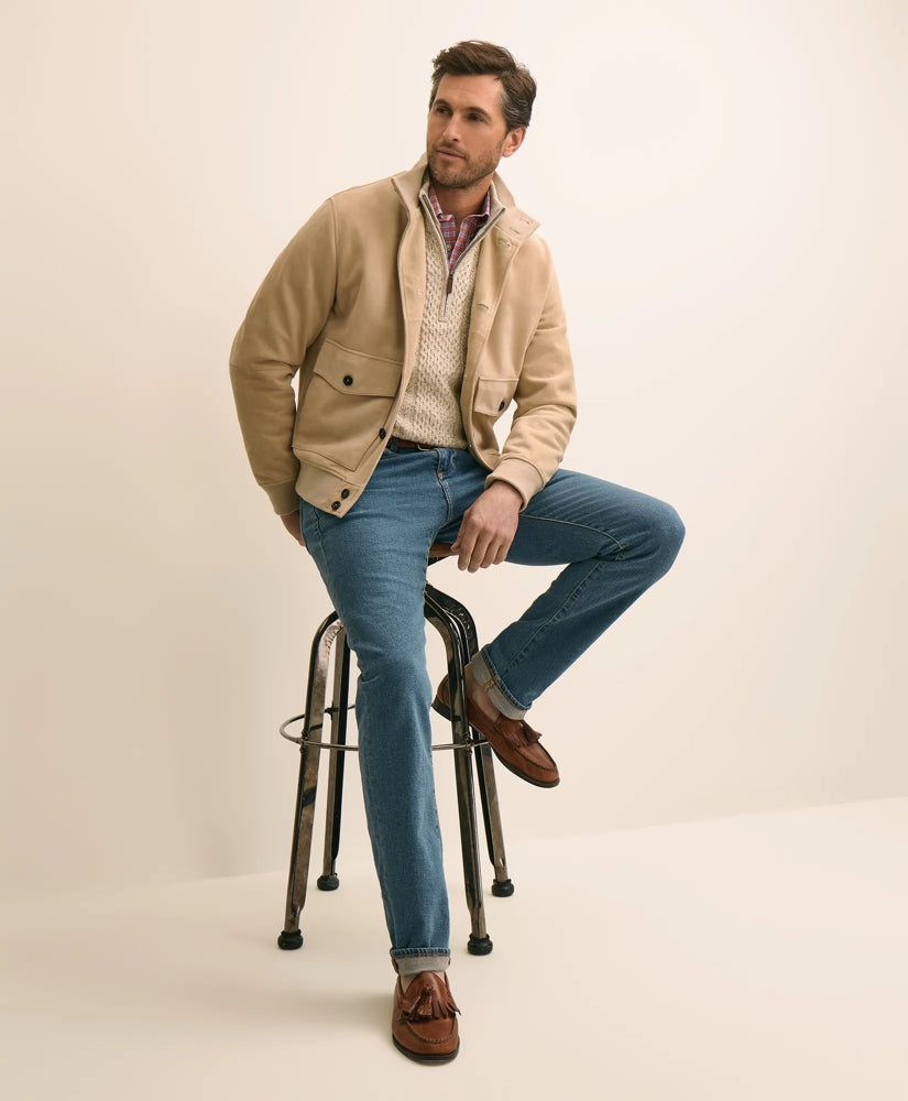Men Suede Safari Bomber Jacket - Brooks Brothers For sale