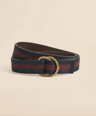Men Suede Stripe D-Ring Belt - Brooks Brothers Outlet
