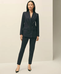 Women The Essentials Double-Breasted Peak Lapel Jacket in Wool Blend