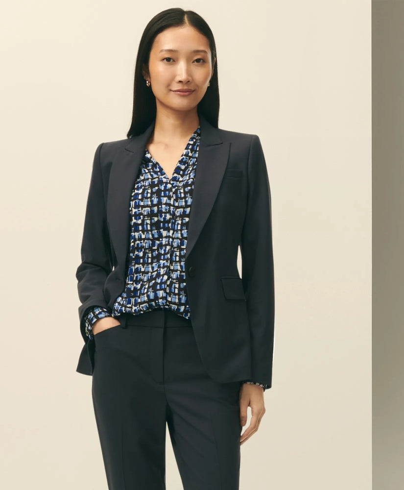 Women The Essentials Single-Breasted Peak Lapel in Wool Blend - Brooks Brothers Discount