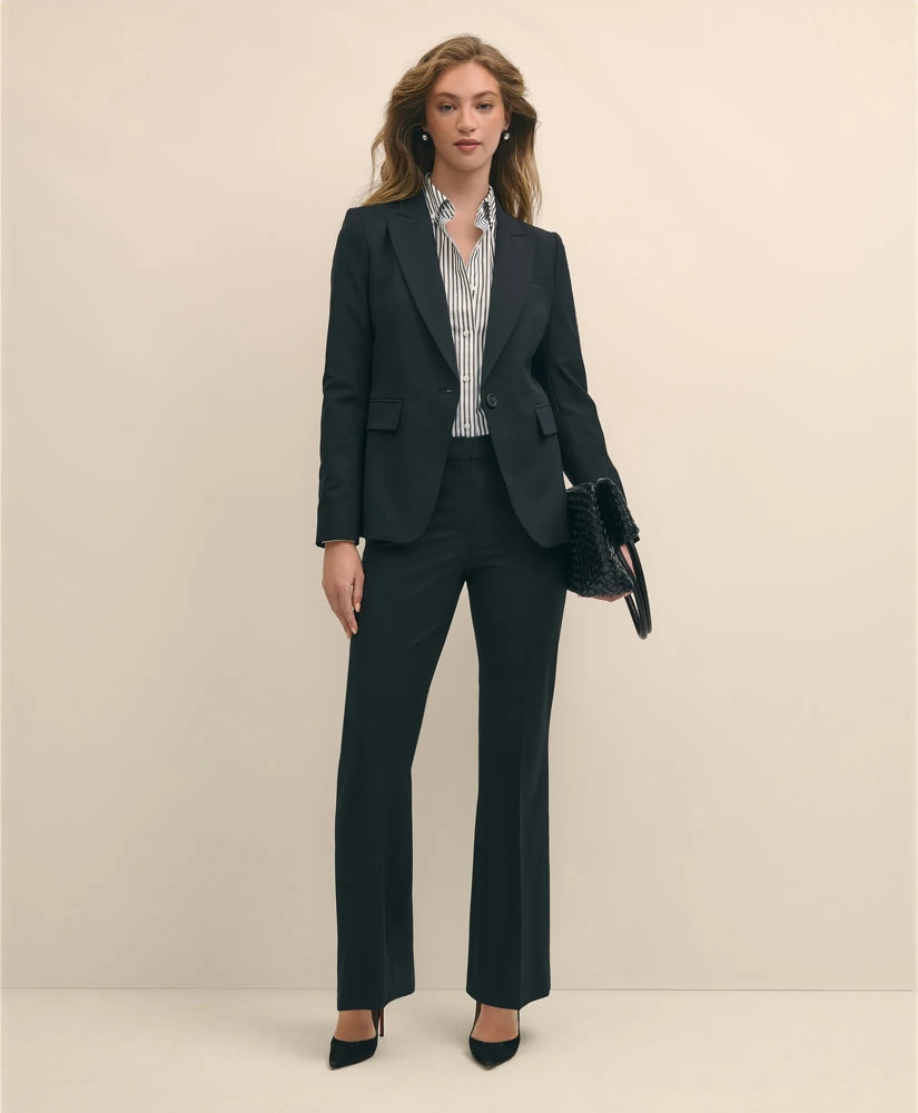 Women The Essentials Brooks Brothers Stretch Wool Flare Leg Trousers - Brooks Brothers Outlet