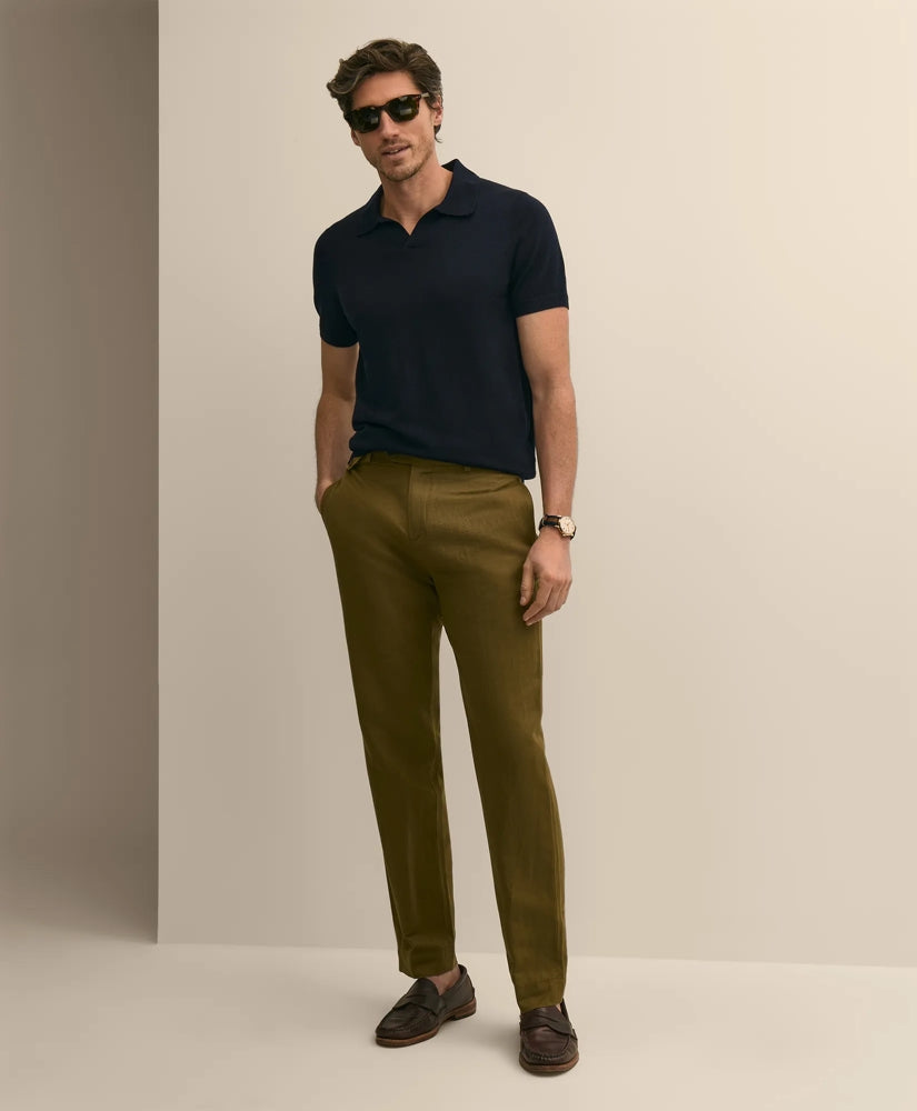 Men The Linen-Cotton Pants - Brooks Brothers US