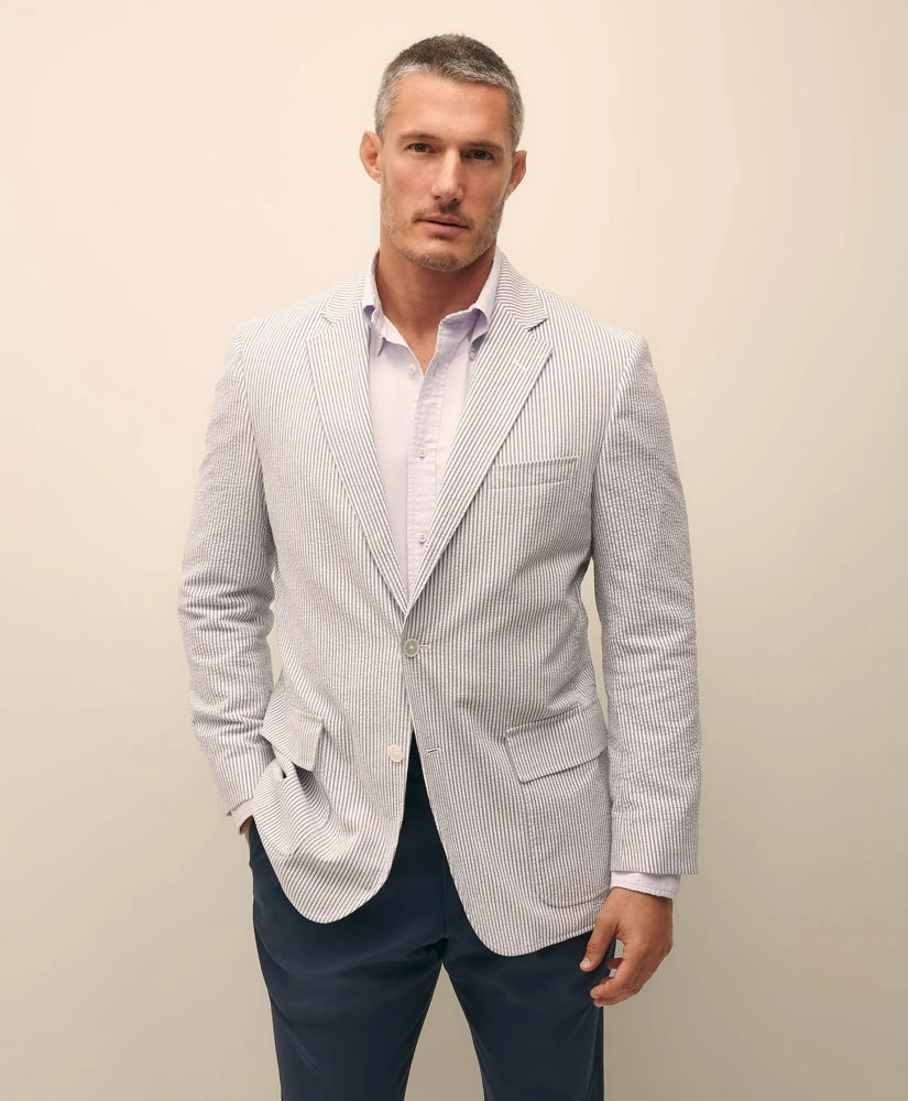 Men The No. 1 Sack Sport Coat in Cotton Seersucker - Brooks Brothers sale