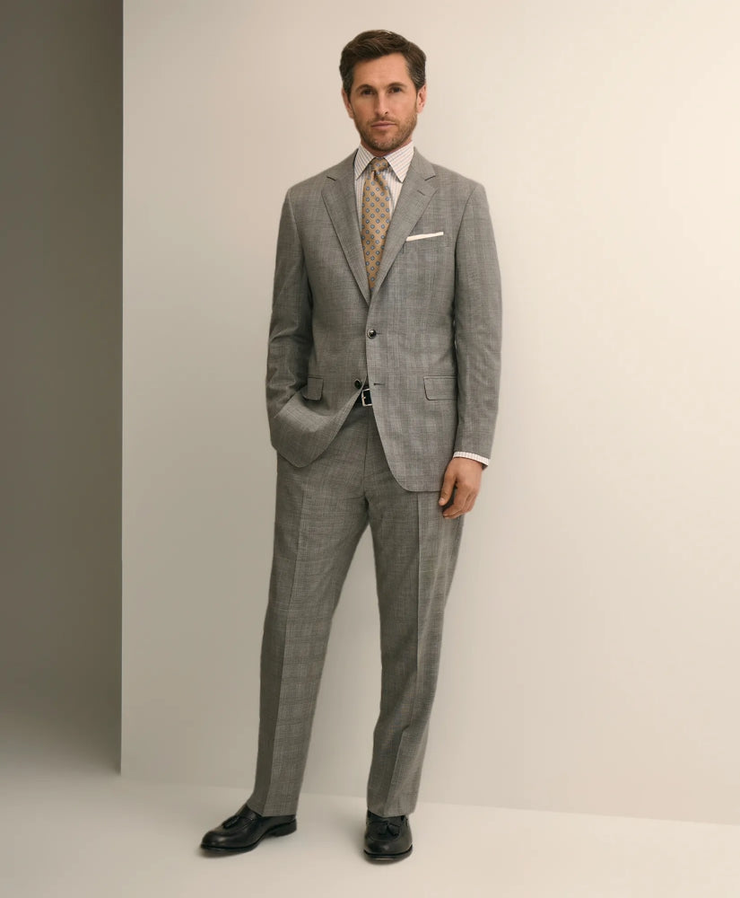 Tailored Traditional Fit Wool Check 1818 Suit - Brooks Brothers Outlet