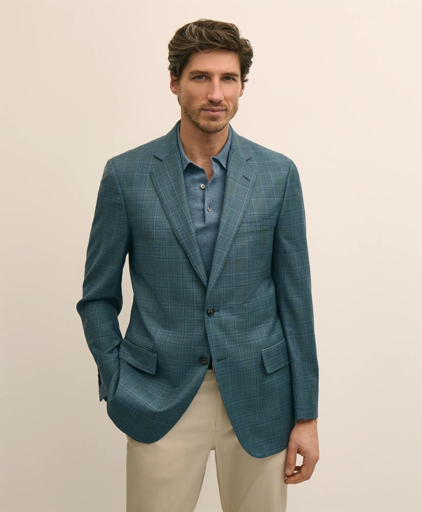 Men Traditional Fit Wool Check Sport Coat - Brooks Brothers For sale