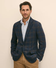 Sale Traditional Fit Wool-Cotton-Silk-Cashmere Hopsack Check Sport Coat - Brooks Brothers Outlet