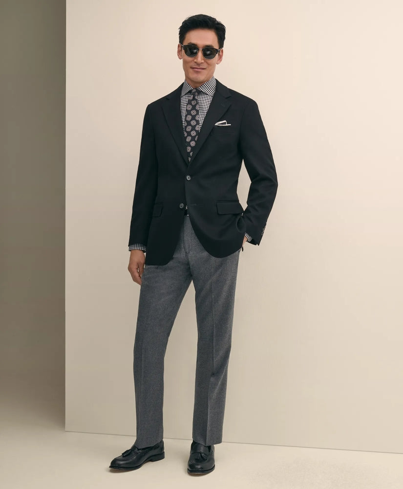 Men Traditional Fit Wool Flannel Dress Pants - Brooks Brothers Gift