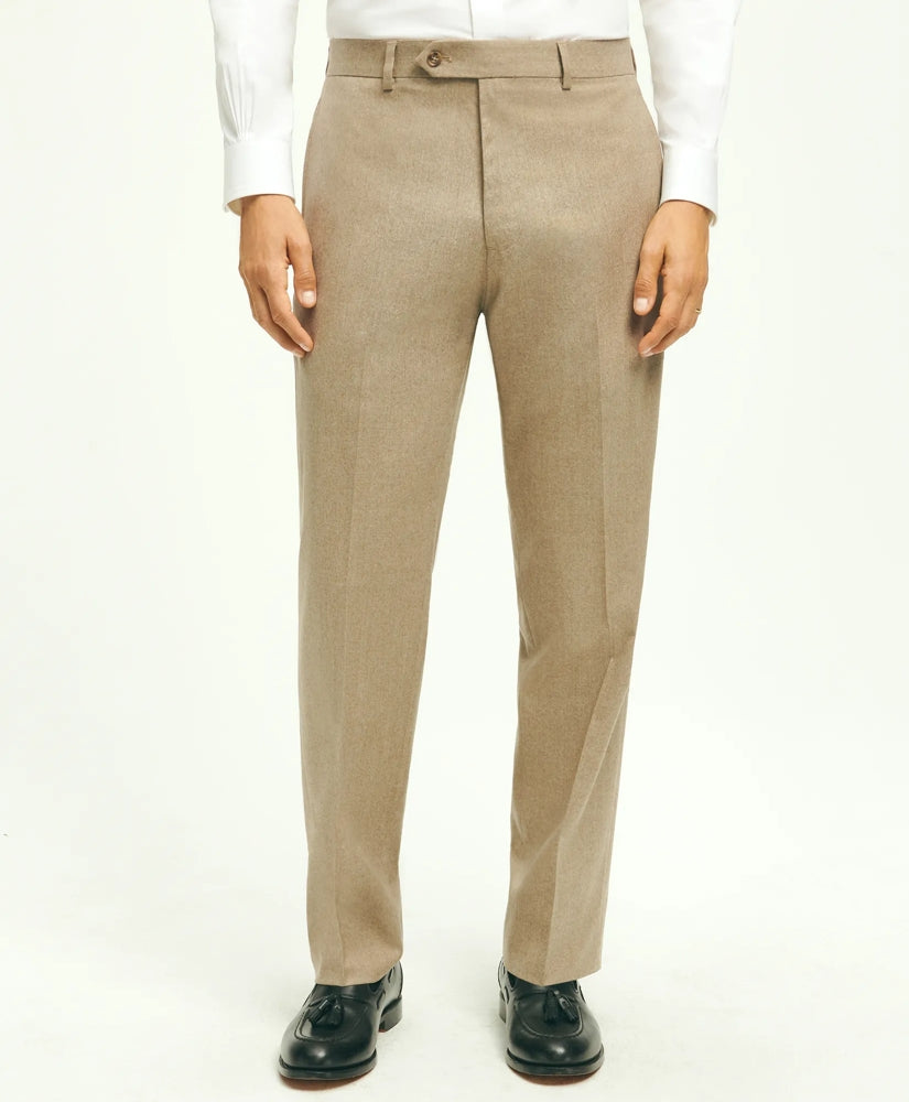 Men Traditional Fit Wool Flannel Dress Pants - Brooks Brothers Gift