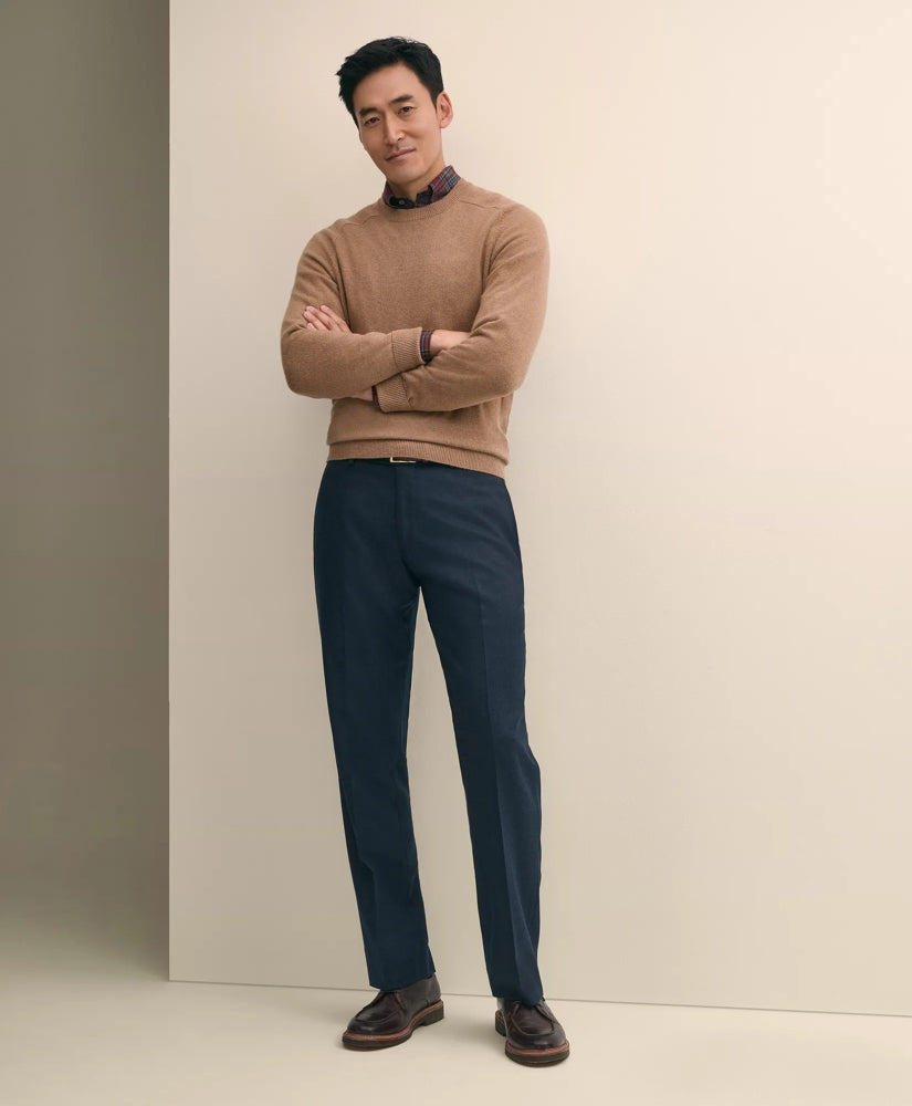 Men Traditional Fit Wool Flannel Dress Pants - Brooks Brothers Gift