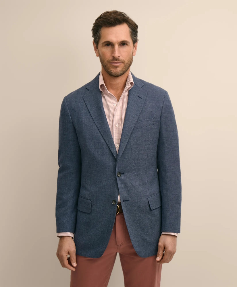 Tailored Traditional Fit Wool Hopsack Sport Coat