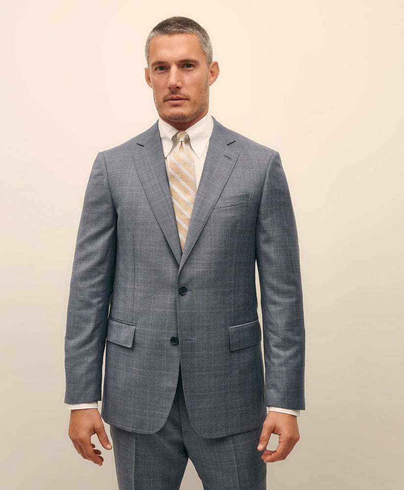 Tailored Traditional Fit Wool Overcheck 1818 Suit - Brooks Brothers Online