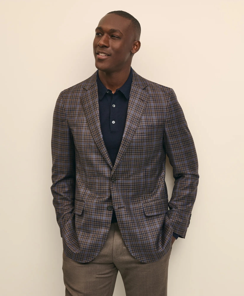Sale Traditional Fit Wool Plaid-Gingham Sport Coat - Brooks Brothers US