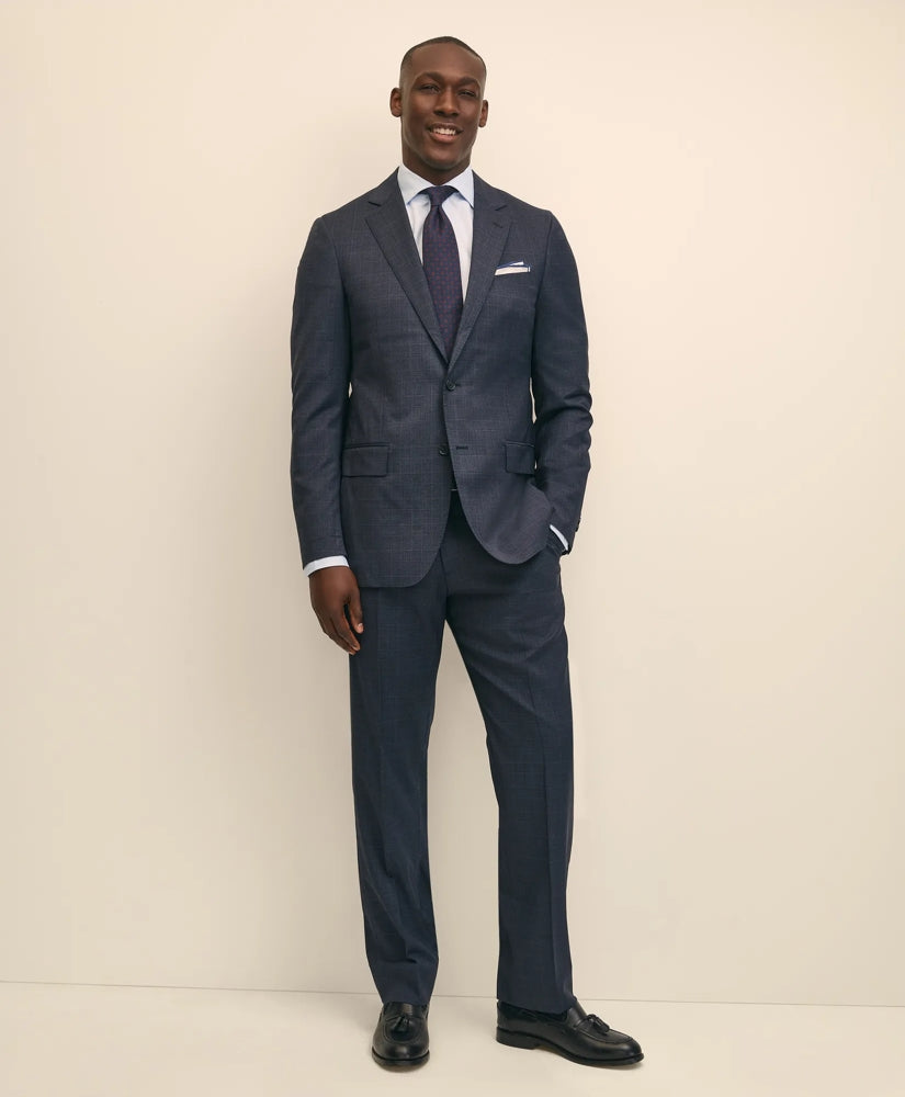 Tailored Traditional Fit Wool Windowpane 1818 Suit - Brooks Brothers Outlet