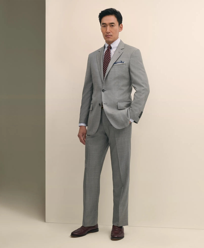 Tailored Traditional Fit  Wool Sharkskin 1818 Suit - Brooks Brothers sale
