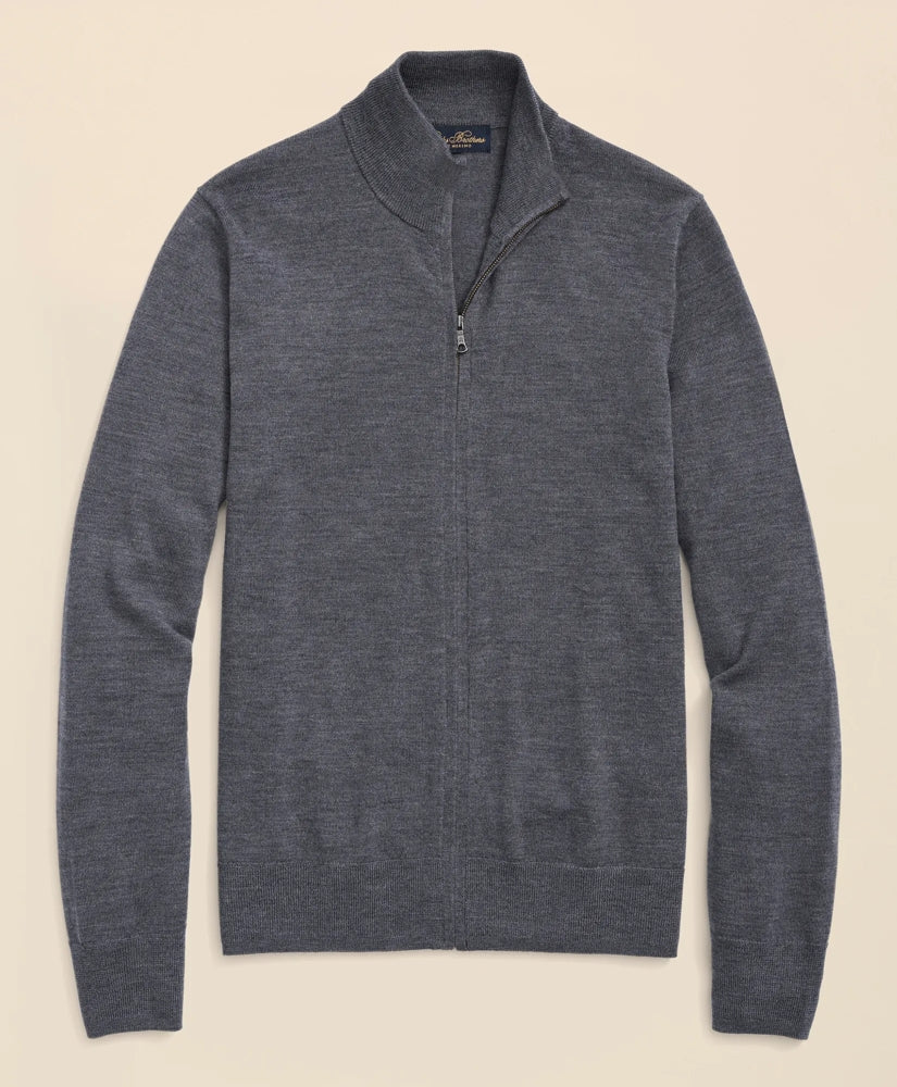 Men Ultimate Merino Wool Full Zip Sweater - Brooks Brothers Online