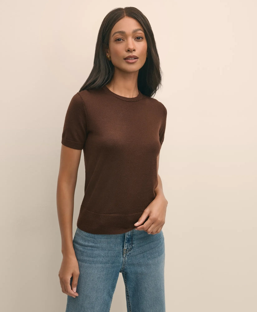 Women Ultimate Merino Wool Short-Sleeve Sweater Shell - Brooks Brothers Discount