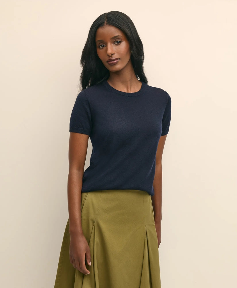 Women Ultimate Merino Wool Short-Sleeve Sweater Shell - Brooks Brothers Near me