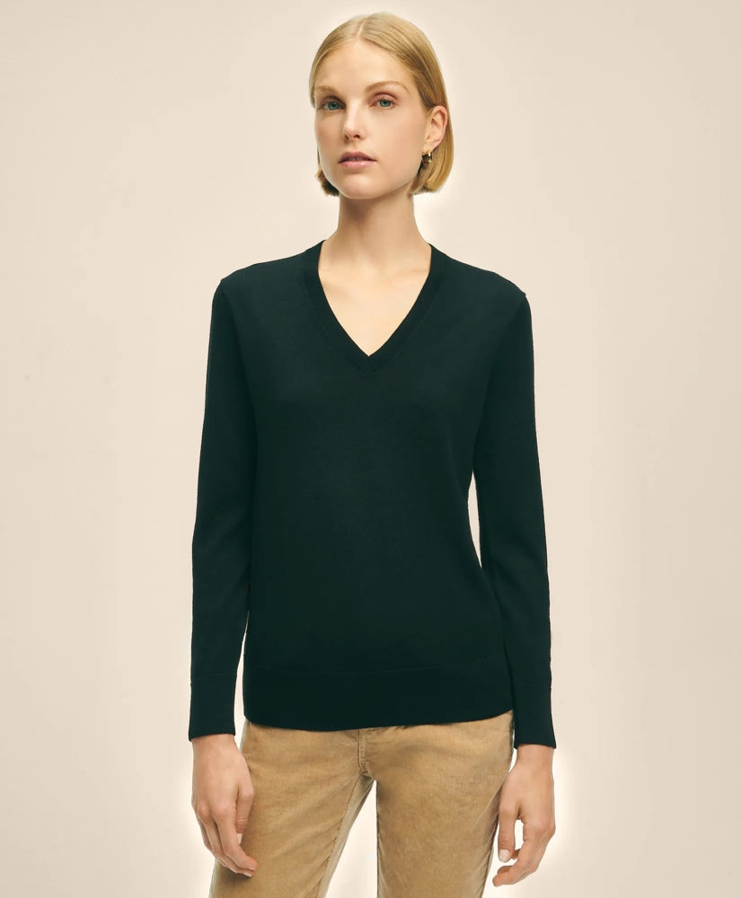 Women Ultimate Merino Wool V-Neck Sweater - Brooks Brothers Near me