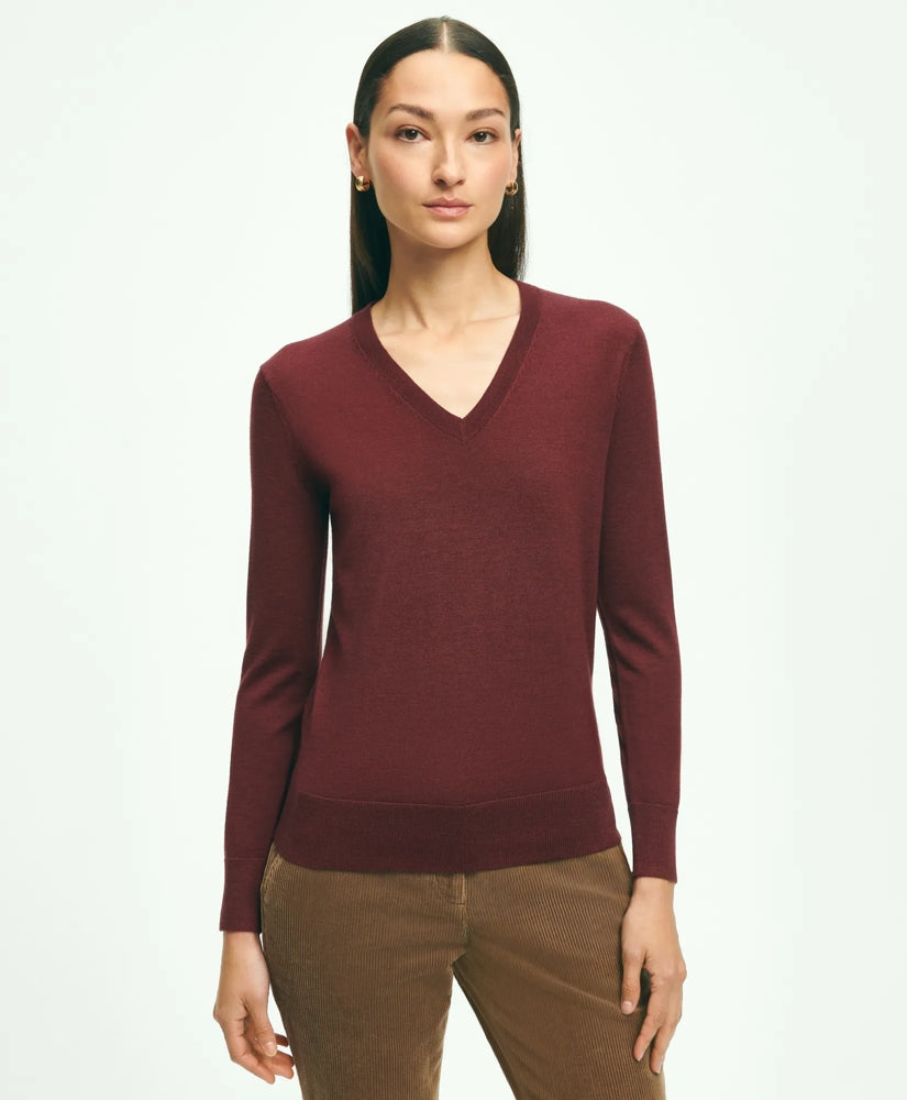Women Ultimate Merino Wool V-Neck Sweater - Brooks Brothers Near me