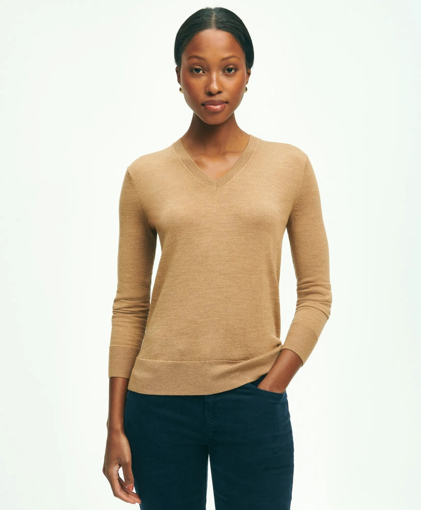 Women Ultimate Merino Wool V-Neck Sweater - Brooks Brothers Near me