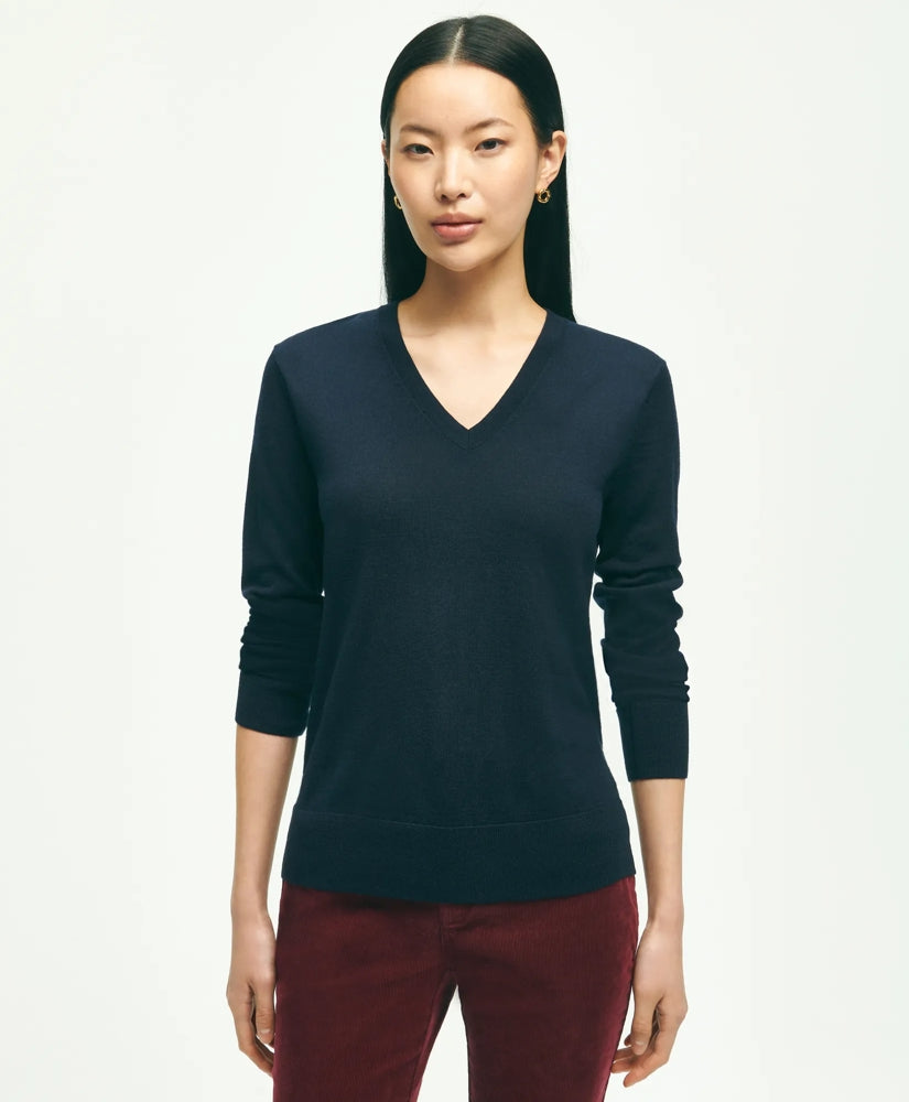 Women Ultimate Merino Wool V-Neck Sweater - Brooks Brothers Near me