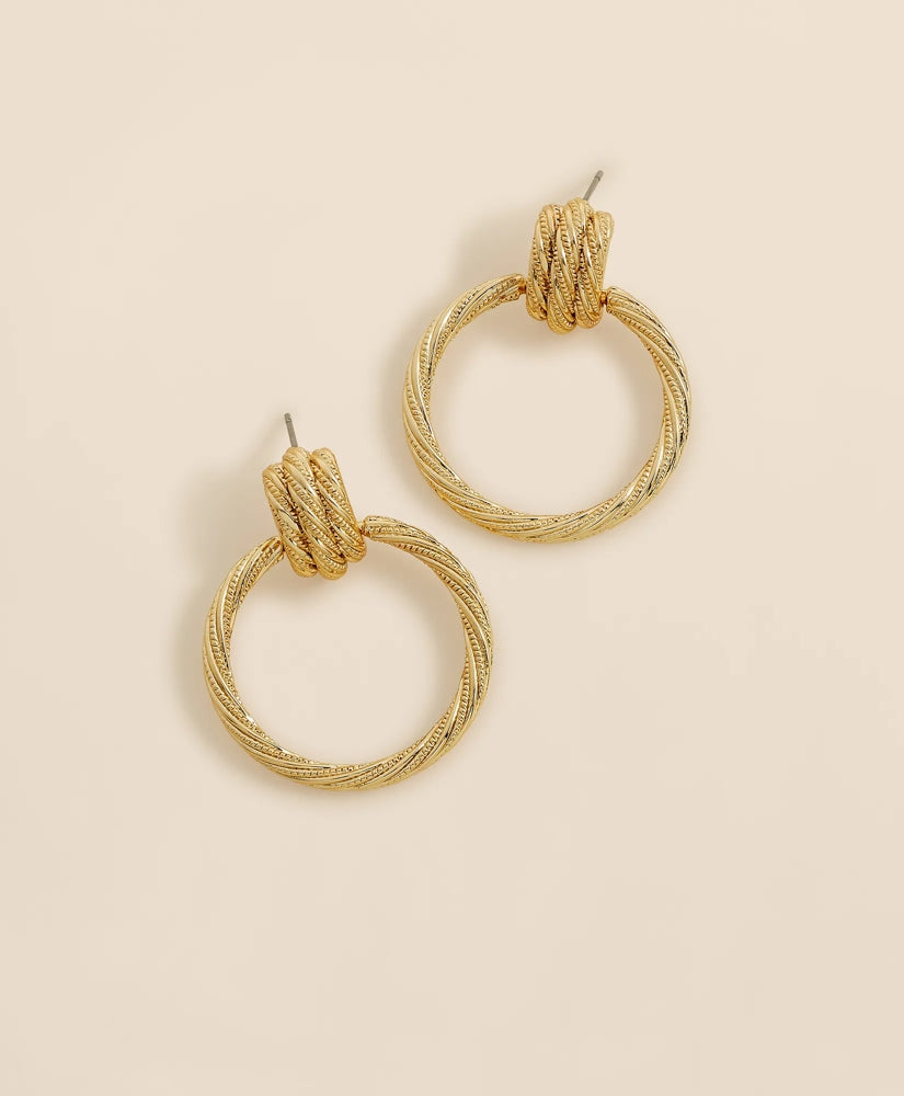Women Vintage-Inspired Textured Door Knocker Hoop Earrings - Brooks Brothers For sale