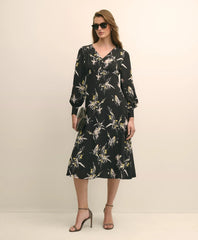 Sale Viscose Fit & Flare Bird Print Dress - Brooks Brothers Near me