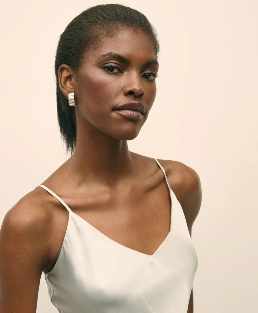 Women V-Neck Camisole in Washable Silk Charmeuse - Brooks Brothers Discount