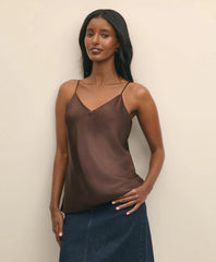 Sale V-Neck Cami in Washable Silk Charmeuse - Brooks Brothers On sale