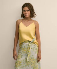 Women V-Neck Cami in Washable Silk Charmeuse - Brooks Brothers Gift