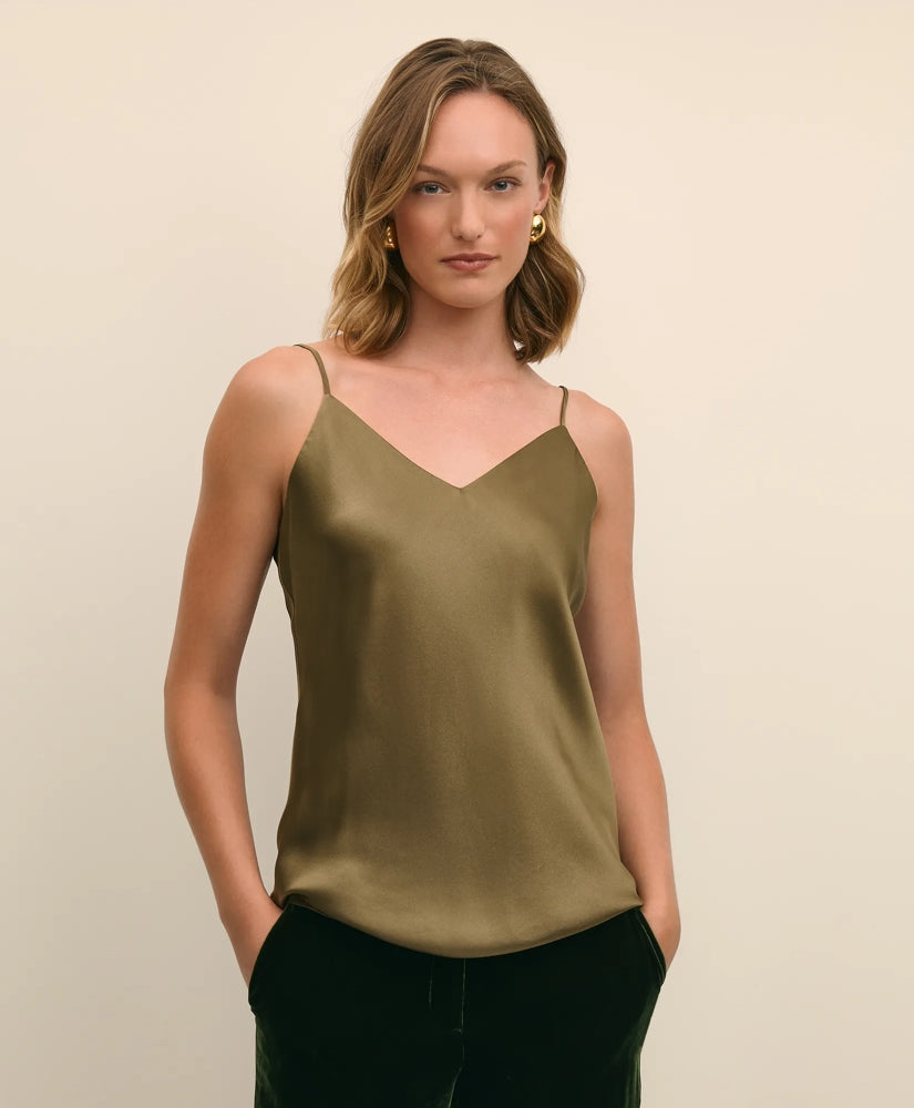 Sale V-Neck Cami in Washable Silk Charmeuse - Brooks Brothers On sale