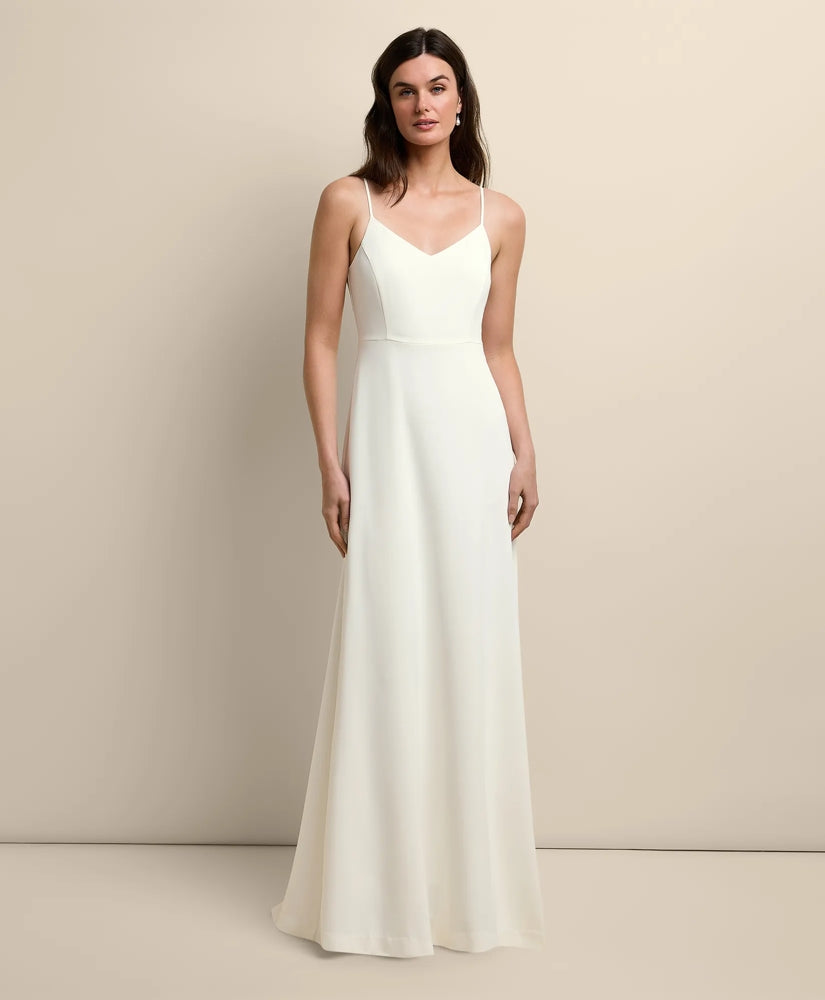 Women V-Neck Spaghetti Strap Gown - Brooks Brothers Discount