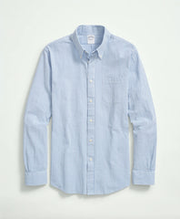 Men Washed Cotton Seersucker Button-Down Collar, Stripe Sport Shirt - Brooks Brothers For sale
