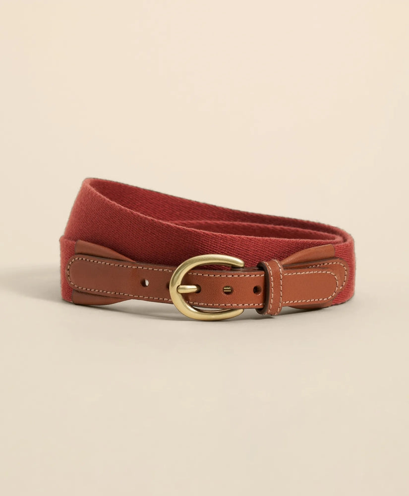 Men Webbed Leather-Accent Belt - Brooks Brothers Discount
