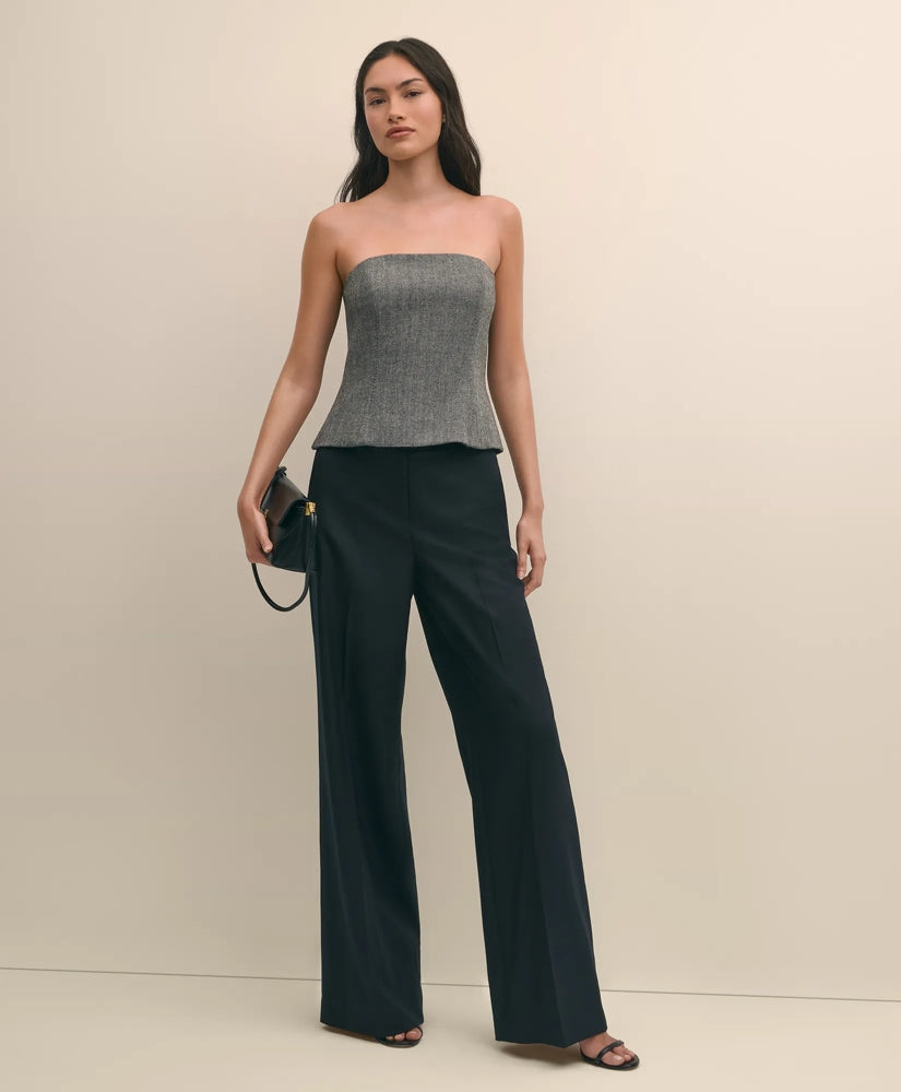 Sale Wool-Blend Herringbone Bustier - Brooks Brothers