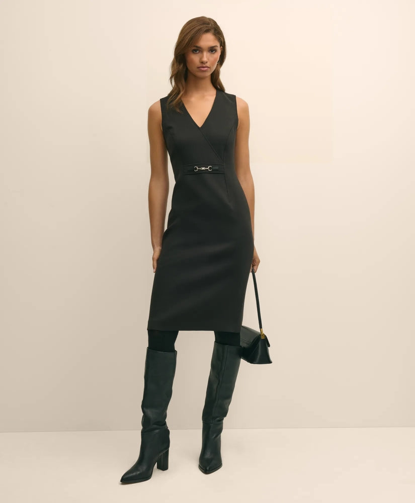 Sale Wool Blend Horsebit-Trim Sheath Dress - Brooks Brothers Gift