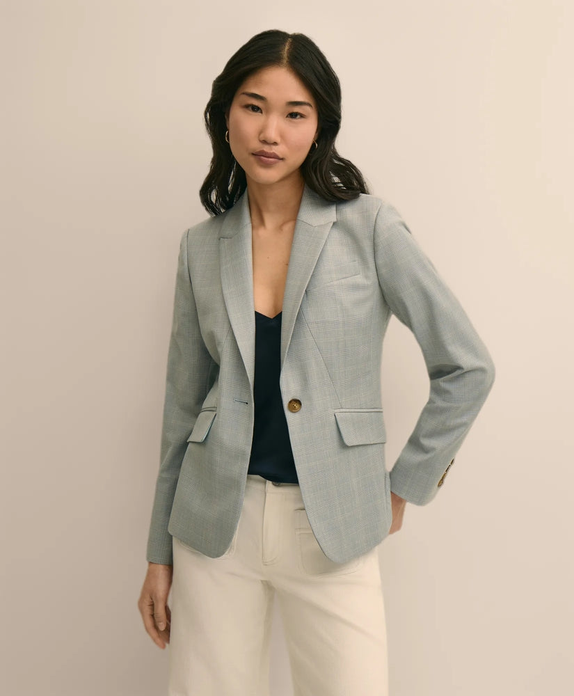 Women Wool-Blend Plaid Jacket - Brooks Brothers Discount