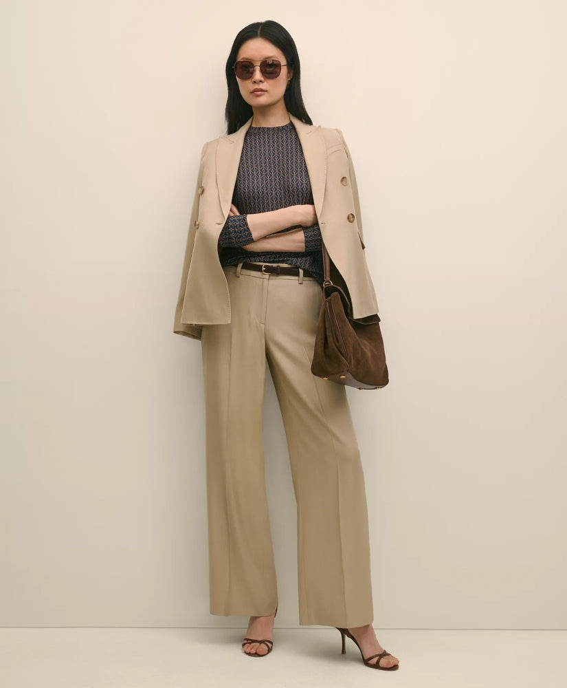 Sale Wool-Blend Wide-Leg Pants - Brooks Brothers US