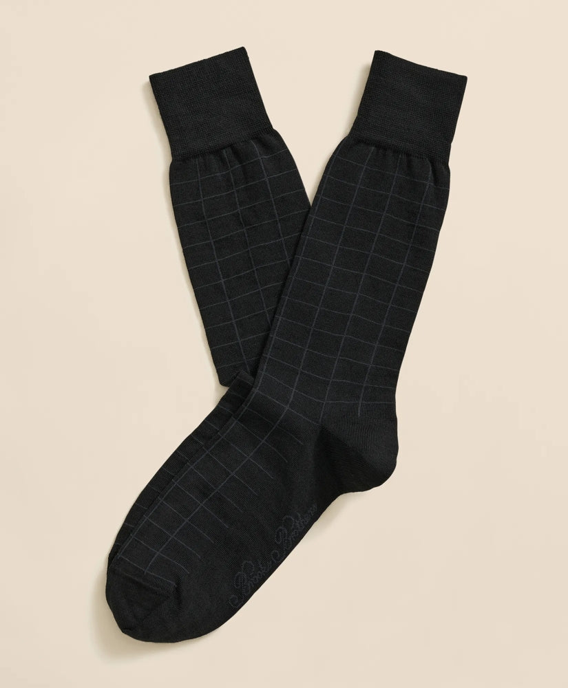 Men Wool-Blend Windowpane Socks - Brooks Brothers For sale