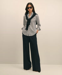 Women Wool Flannel High Waisted Wide-Leg Pant - Brooks Brothers For sale