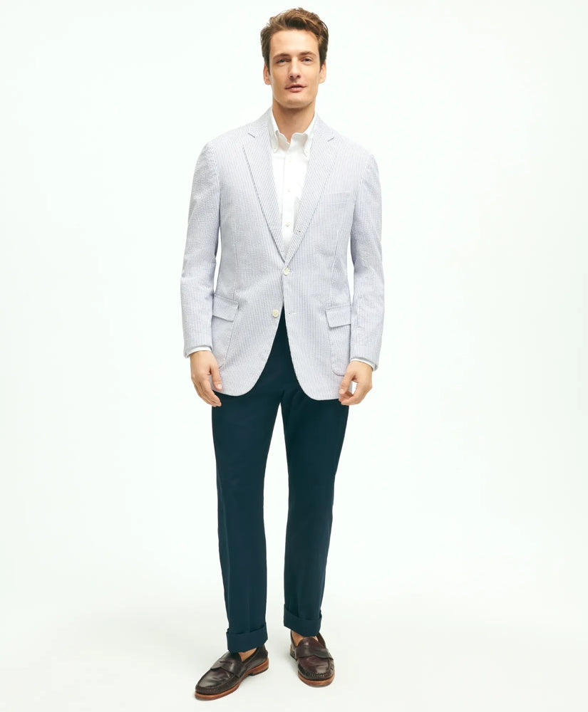 Tailored Classic Fit Stretch Cotton Seersucker Sport Coat - Brooks Brothers For sale