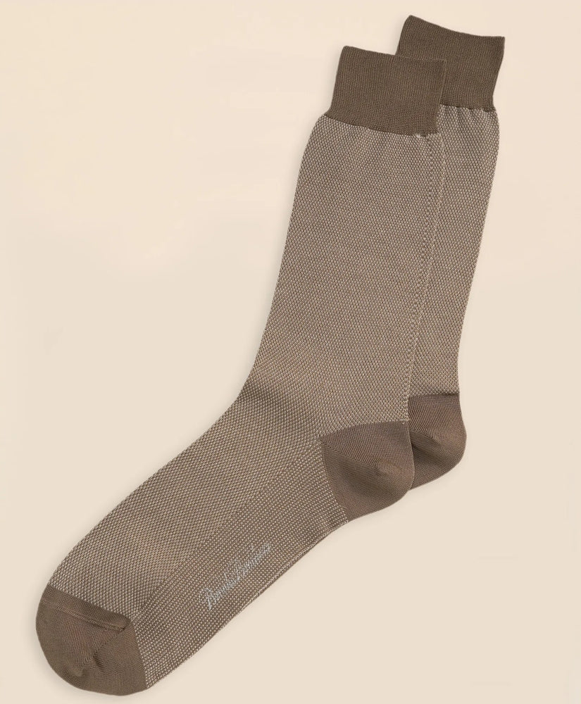 Men Cotton Bird's Eye Crew Socks - Brooks Brothers Outlet