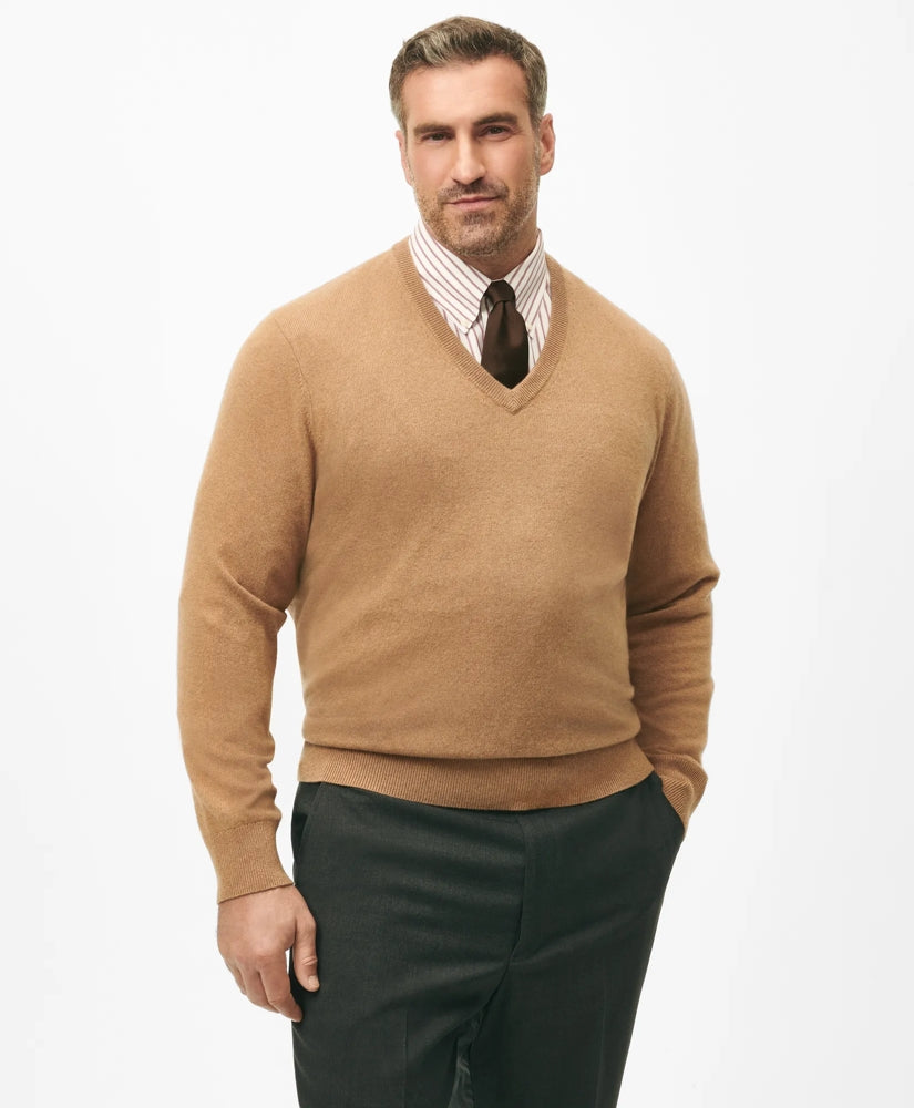 Men Big & Tall 3-Ply Cashmere V-Neck Sweater - Brooks Brothers Gift