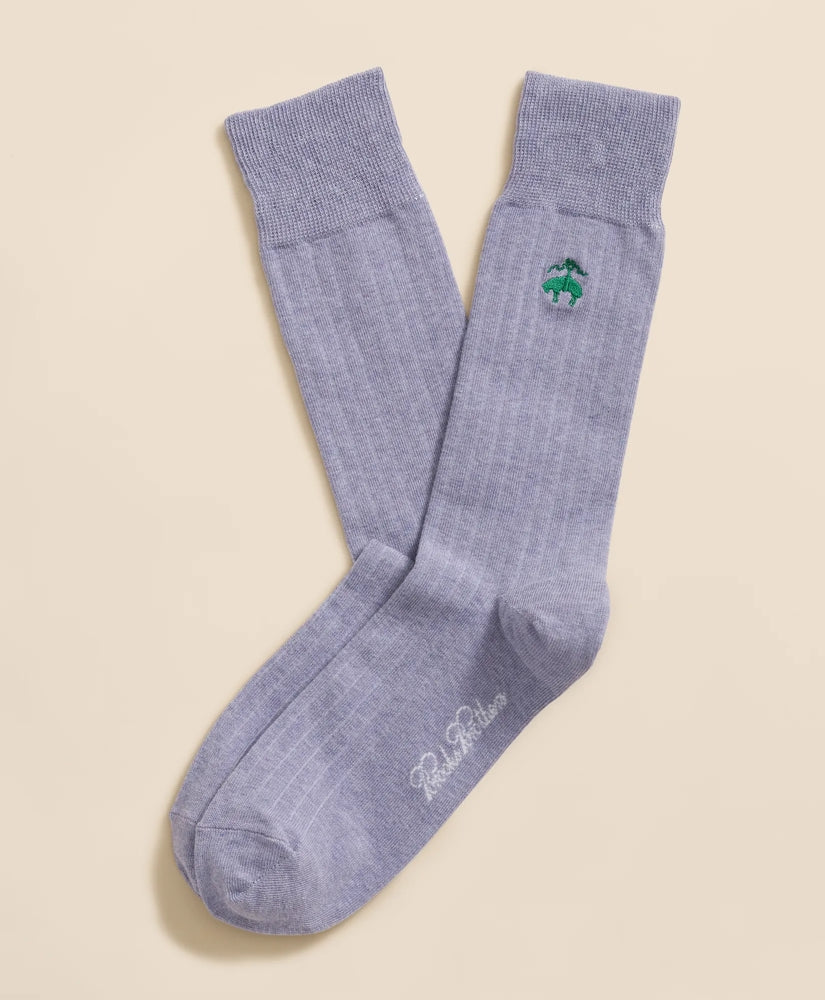 Men Cotton Blend Ribbed Socks with Embroidered Golden Fleece - Brooks Brothers sale