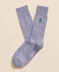 Men Cotton Blend Ribbed Socks with Embroidered Golden Fleece - Brooks Brothers sale